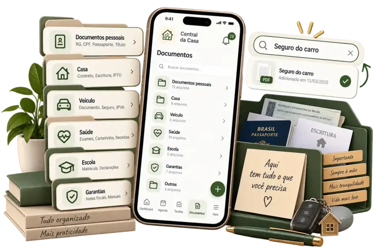 Documentos e informações importantes no App Central da Casa